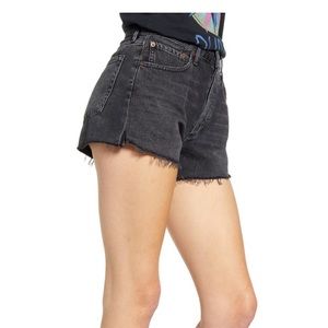 Parker distressed black denim shorts